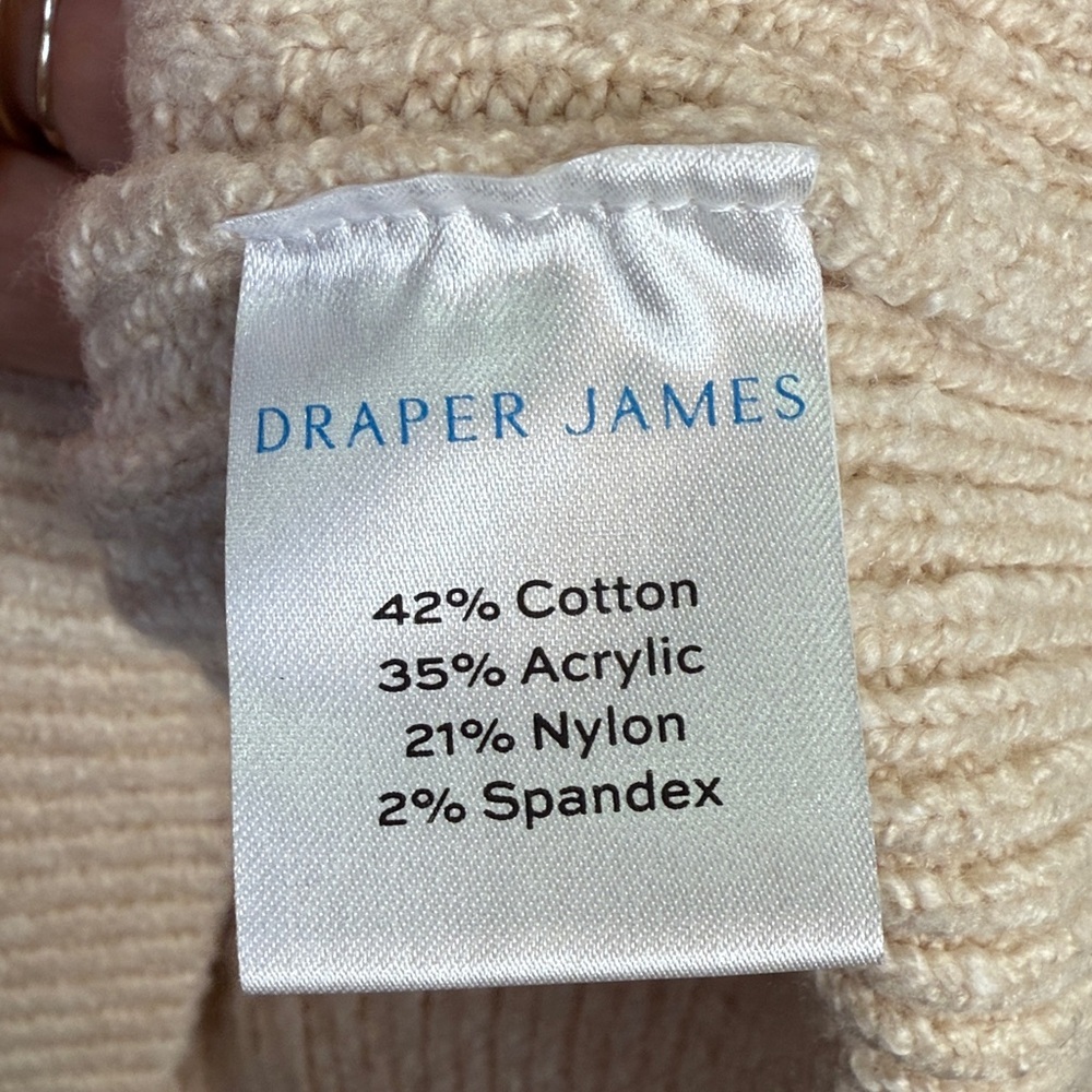 Draper James Quarter Gold Zipper Cableknit Sweater in Cream Ivory NEW W2011 Sz S - Picture 10 of 12